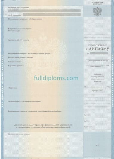 Купить диплом магистра с приложением образца 1997-2002 годов в Москве